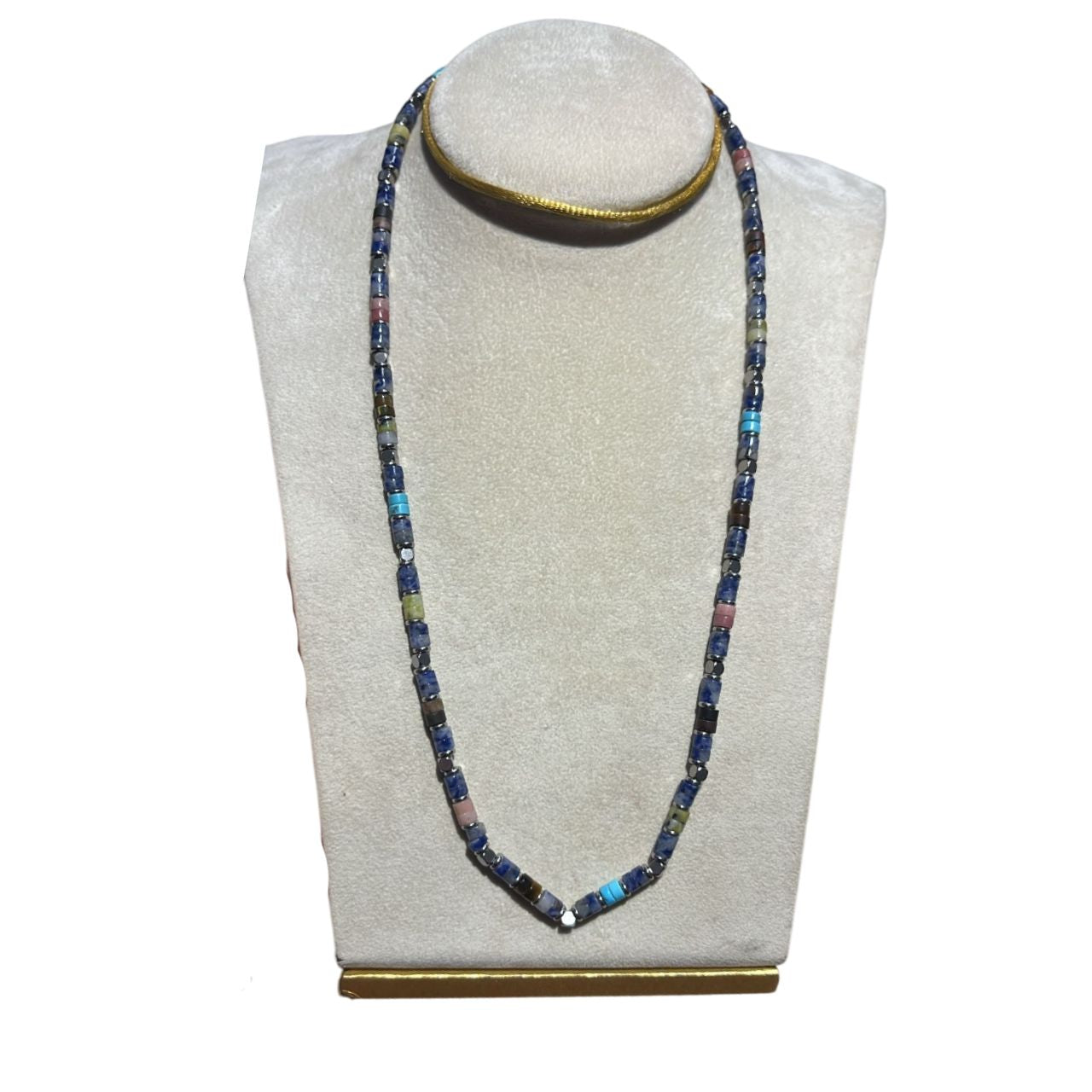 Collana Uomo Re Mida Pietre Multicolore Blu
